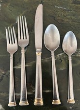 5 Piece Set Lenox Eternal Gold 18/8 Stainless...