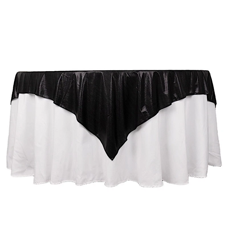 72" x 72" PRETO poliéster quadrado sobreposição de mesa glitter lantejoulas pontos festa eventos - Imagem 2 de 4