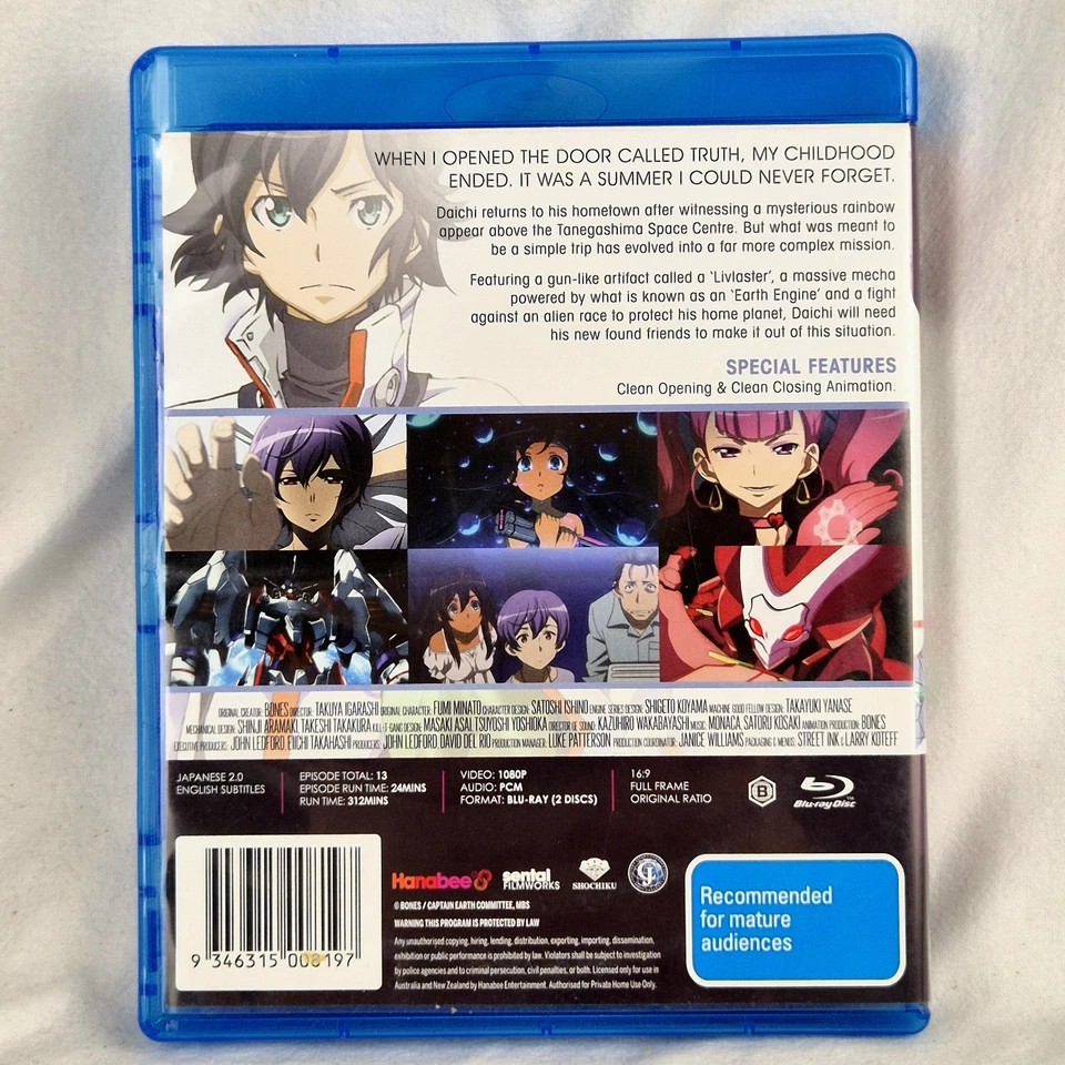 CAPTAIN EARTH Parte Uno Eps 1-13 Blu-Ray 2 Discos Región B Anime Hanabee Bones Foto 2 de 4