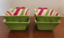 Kringle's Kitchen Set Of 4 Christmas Holiday Serving Candy Bowl Dish 4" Diameter