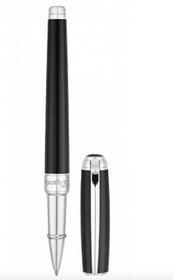 S.T. Dupont D Line Rollerball Pen, Black &  Palladium, 412100M, New In Box