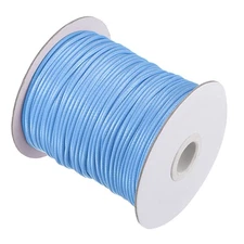 Waxed Polyester String Cord 85 Yards 2mm for DIY Craft Light Blue