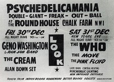 THE MOVE Concert Poster - The Roundhouse, London 1966 10"x8" reprint