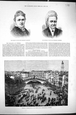 Alte 1881 Witwe Garfield Mutter Regatta Venedig International Geographi Viktorianisch