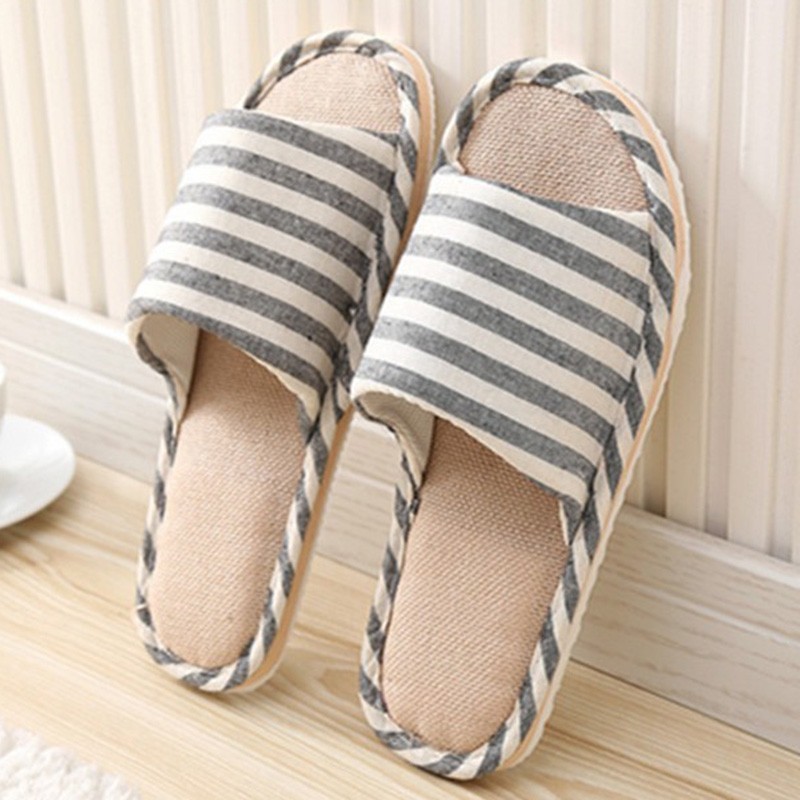 SAOLA Scarpe ciabatte unisex lino e cotone panno antiscivolo casa suola morbida ballerine