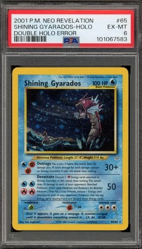 Pokemon Shining Gyarados Neo Revelation Unlimited Holo Secret Rare #65 PSA 6