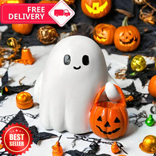Halloween Ghost Figurine Pumpkin Bat Statue M...
