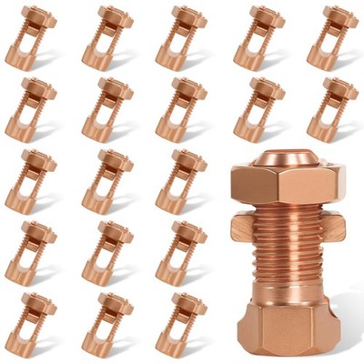 20 PCS TJ16 Copper Split Bolt Connector Grounding Clamp Fits 6/7/8 AWG Wire