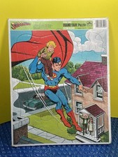 SUPERMAN Poster Back TRAY PUZZLE, c. 1983 Golden, DC Comics