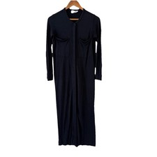 EVERLANE Black Long Sleeve Button Front Maxi Shirtdress Size XS Minimalist