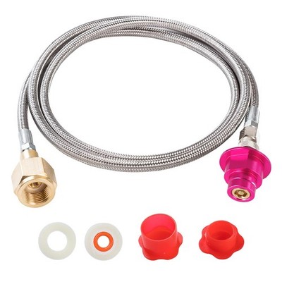 Pink Quick Connect CO2 Adapter 60in Hose Kit, CGA320 CO2 Cylinder Tank Direct...