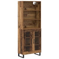 Highboard Aus Altholz Und Holzwerkstoff 2Er Set Landhausstil
