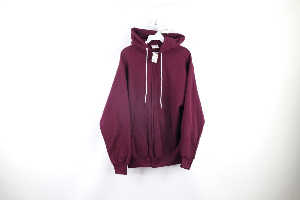 NOS Vintage 80s Hanes Mens Large Blank Full Zip Hoodie