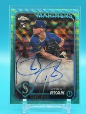 Ryder Ryan RC 2024 Topps Chrome Auto /199 Aqua Wave SP #RA-RR Seattle Mariners
