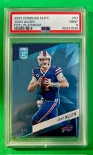 2023 PANINI DONRUSS ELITE FOTL PLATINUM PARALLEL JOSH ALLEN #03/3 - PSA MINT 9