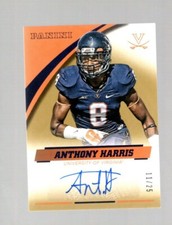 2016 PANINI VIRGINIA CAVALIERS ANTHONY HARRIS #AH-VA GOLD AUTO 11/25 VIKINGS