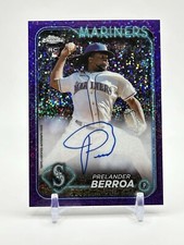 2024 Topps Chrome - Rookie Autographs Prelander Berroa Purple Speckle /299 SEA
