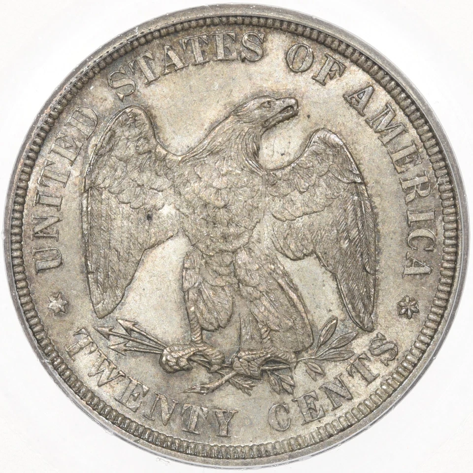 1876 20C PCGS MS64 CAC Twenty Cent Piece - Image 2 of 4