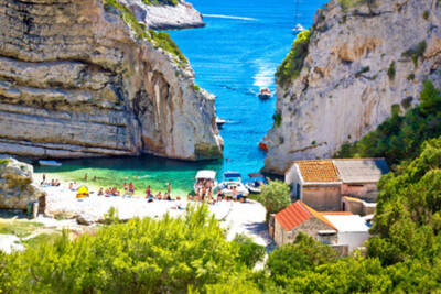 Wandbild: Stinva Bay Canyon Beach View, Insel Vis, Kroatien (55370472)
