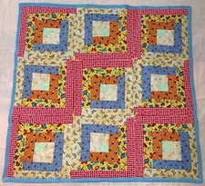 38" x 39" Small Lap "Bugs" Cotton/Flannel Quilt/Throw Tied - Finished