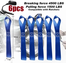 6pcs Soft Loop Heavy Duty Tie Down Lashing Straps for Trailer Motorcycle ATV UTV
