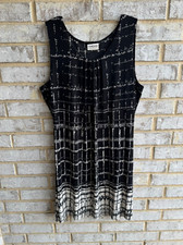 Chico's Travelers Sleeveless Scoop neck Plaid Dress Women's Size L