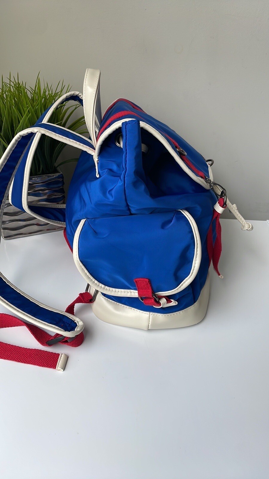 Carpisa Backpack Blue White Red Women’s Travel Bag image 3