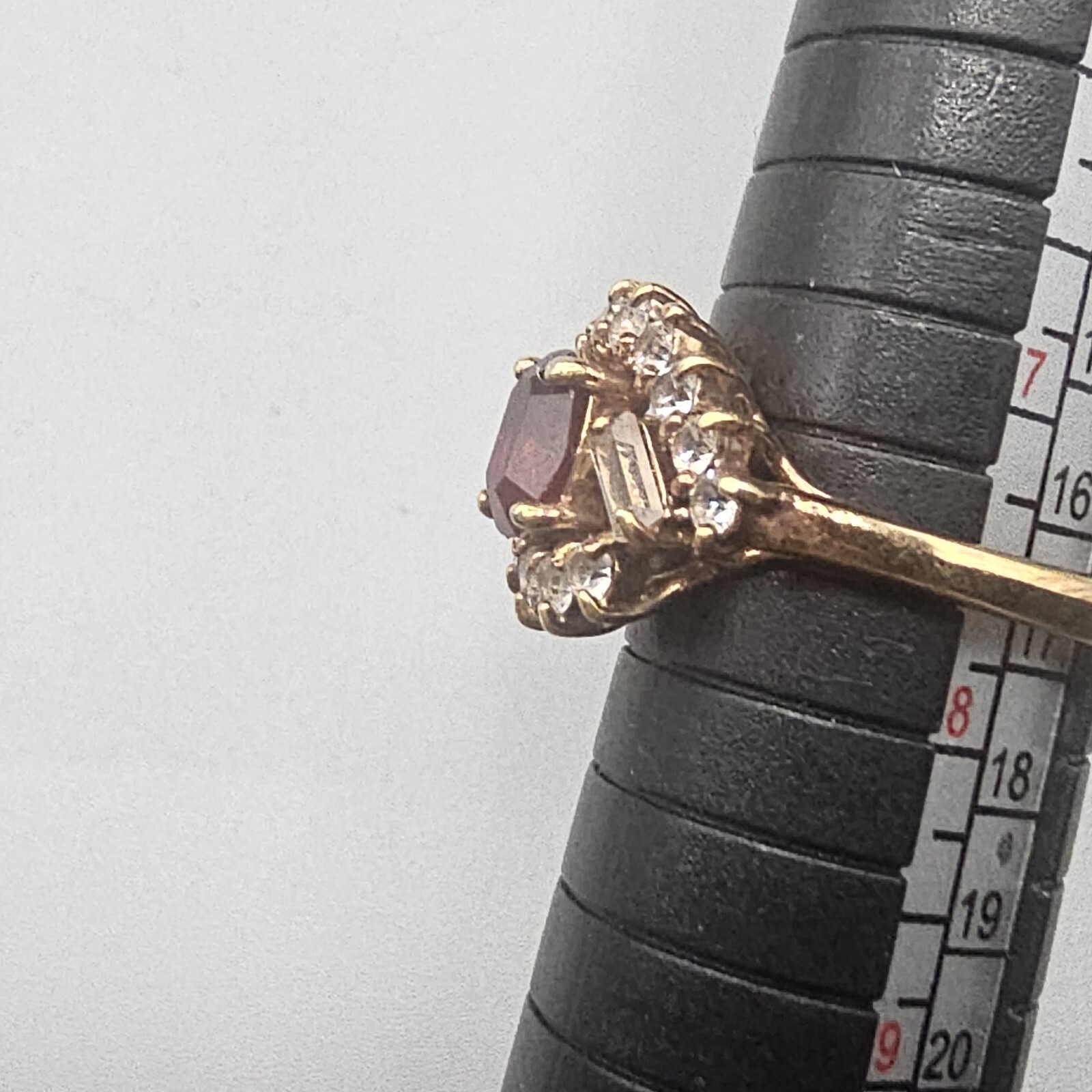 18k Yellow Gold Plated Simulated Ruby Ring Size 7… - image 14