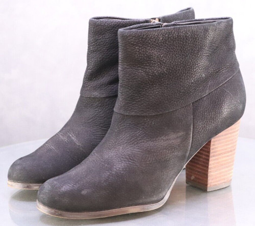 Cole Haan Nik Air Women's Heeled Booties Boots Size 8 B Leather Black D38755