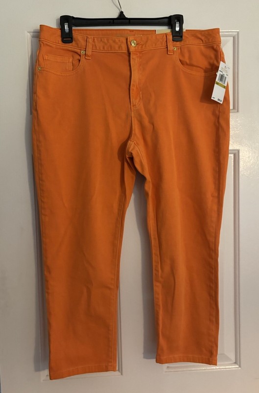 Michael Kors Orange Izzy cropped skinny jeans womens sz 14 New w tags ($99.50)