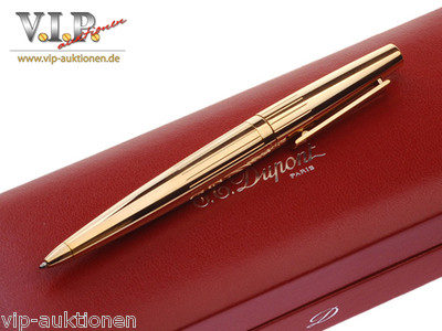 S.T.DUPONT ''ELLIPSIS'' GOLD-FINISH KUGELSCHREIBER BALLPOINT PEN STYLO BILLE PENNA