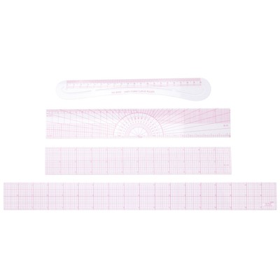 4 Pcs Drawing Clipping Ruler Tailor for Sewing Accessories and Supplies Miss