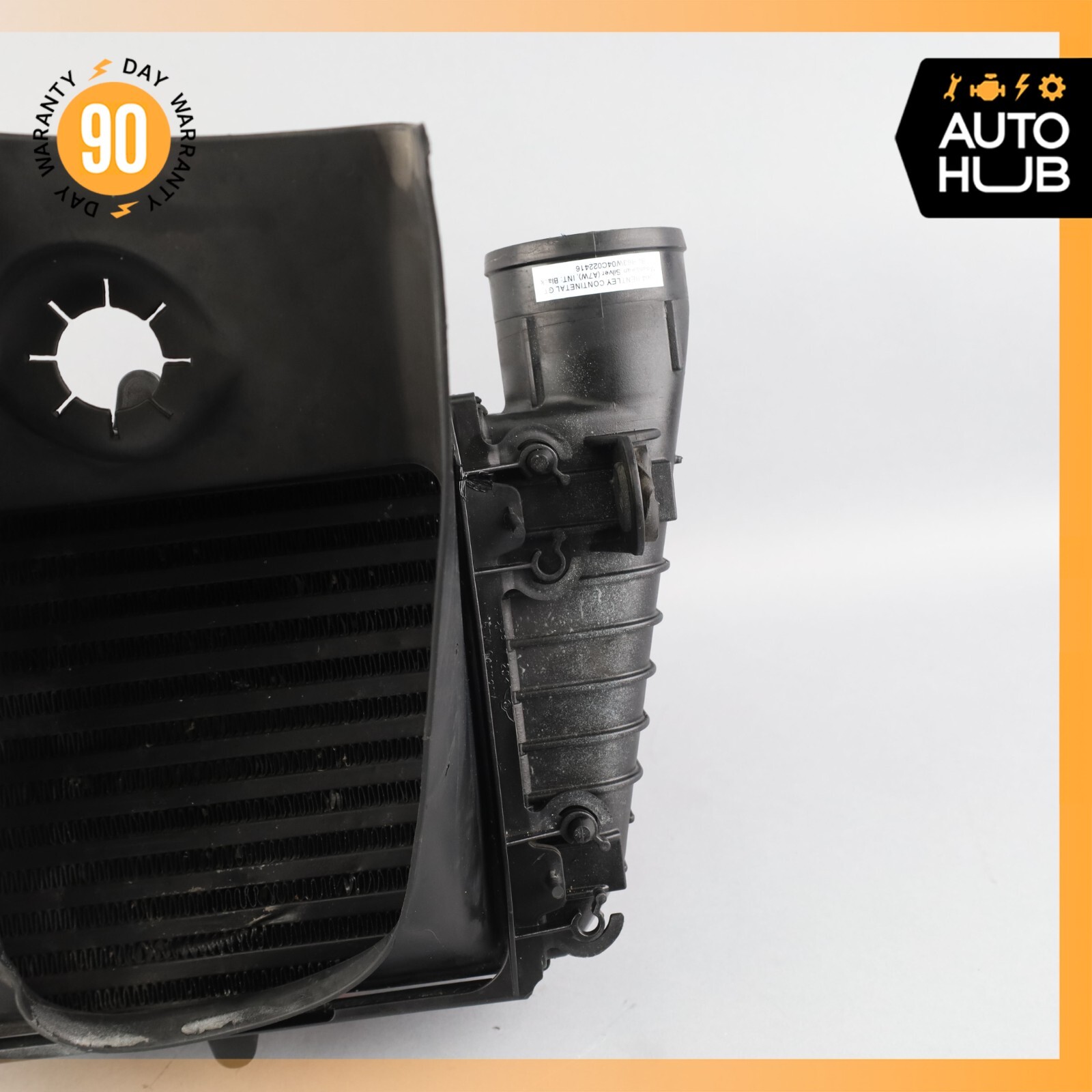 Bentley Continental GT 6.0L Right Turbo Intercooler Oil Cooler w/ Air Duct OEM