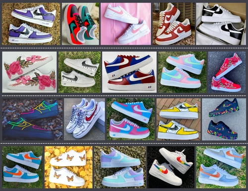 Nike Air Force 1 Custom Sneakers with Black Shoes Ghana Ubuy