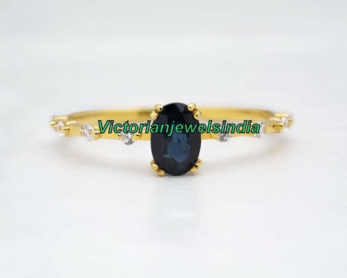Bague De Fiançailles En Argent 925 Saphir Orange Naturel 25ct - Taille 8, Sertissage Griffes, Fabriquée Main