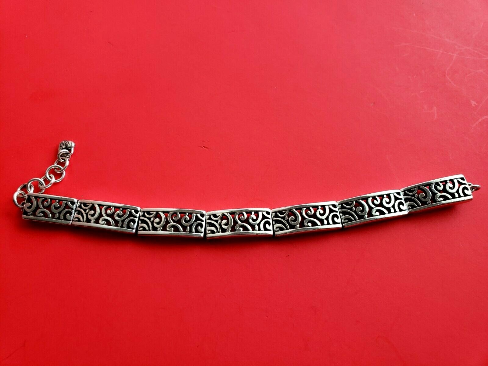 BRIGHTON  Deco Scroll Silver Panel LINK Bracelet - image 2