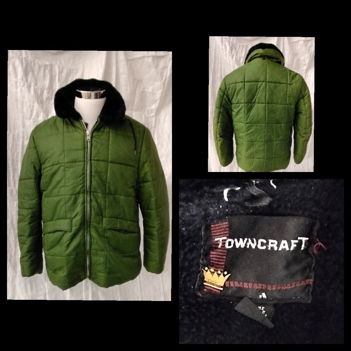 Town Craft JC Penney Green Hooded Jacket 1970s Men's Large Town Craft JC Penney Green Hooded Jacket 1970s Men's Large