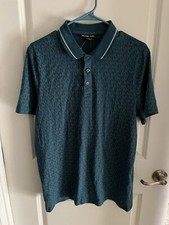 Michael Kors Men MK Logo Short Sleeve Polo Shirt Dark Mountain Sizes KF45264FCC