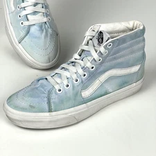 Van's Hi-top Turquoise Stone Wash Skateboard Sneakers Shoes Unisex M-6.5/ W 8.0