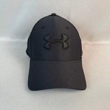 Under Armour Blitzing 3.0 Fitted Hat Mens M/L Black/Black Cap New NWT