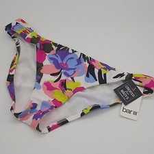 Bar III Bikini Bottom Womens Large Paradise Garden Tab-Side Hipster Multicolor L