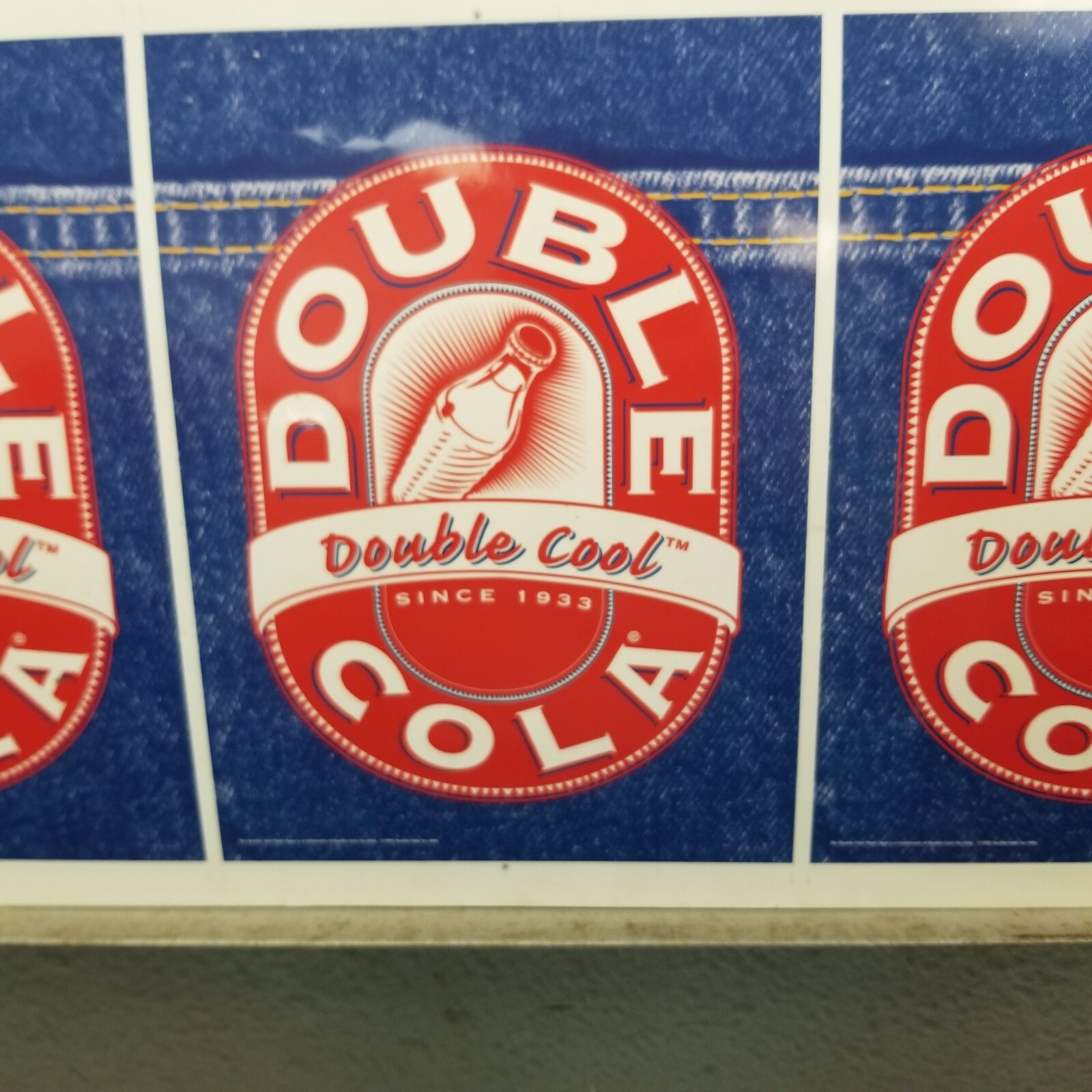 Double Cola Double Cool Denim Motif Advertising Proof Vintage 