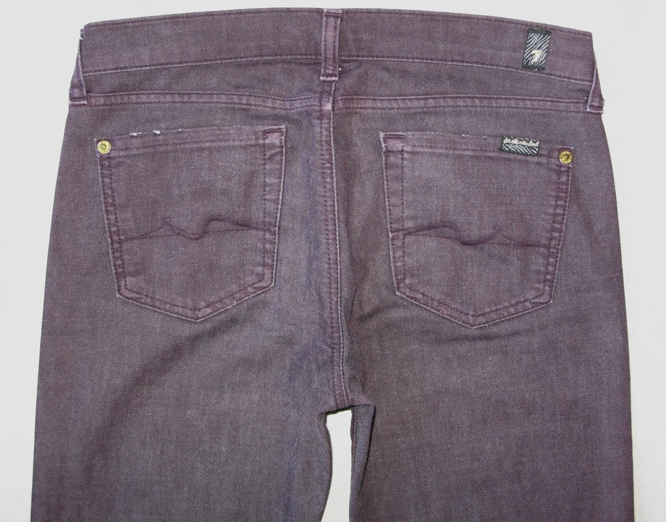 7 Для всего человечества девочек тонкий прямые штанины джинсы Sz 14 бордовый w эластичной L30.75 - Изображение 2 из 4