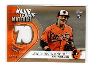 Ryan Mountcastle RC 2021 Topps 1st RC MLB PW Jersey Patch Card Gold #/50 Orioles