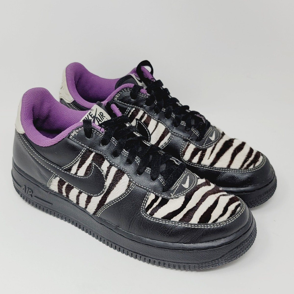 Nike Air Force 1 Womens Size 8 M Zebra Pony Hair Sneakers Nike Air Force 1 Womens Size 8 M Zebra Pony Hair Sneakers