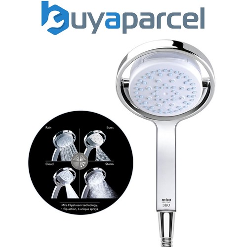 Mira Vier Digital Showerhead 360m 135mm Chrome 4 Mode Flipstream Shower Head