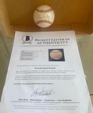 VIN SCULLY DODGERS HOFER SIGNED AUTOGRAPHED VINTAGE N.L. BASEBALLBECKETT LOA