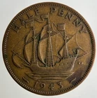 1943 George VI Half Penny — photo from another recent sale