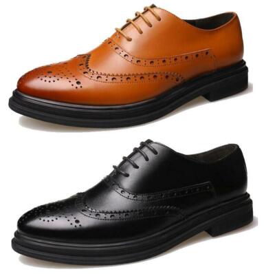 Men Dress Formal Business Genuine Leather Oxfords Brogues