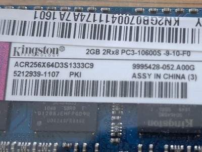 # Kingston 4GB Kit (2 x 2GB) DDR3 RAM 1333 MHz SO-DIMM 2Rx8 PC3-10600S CL9 #